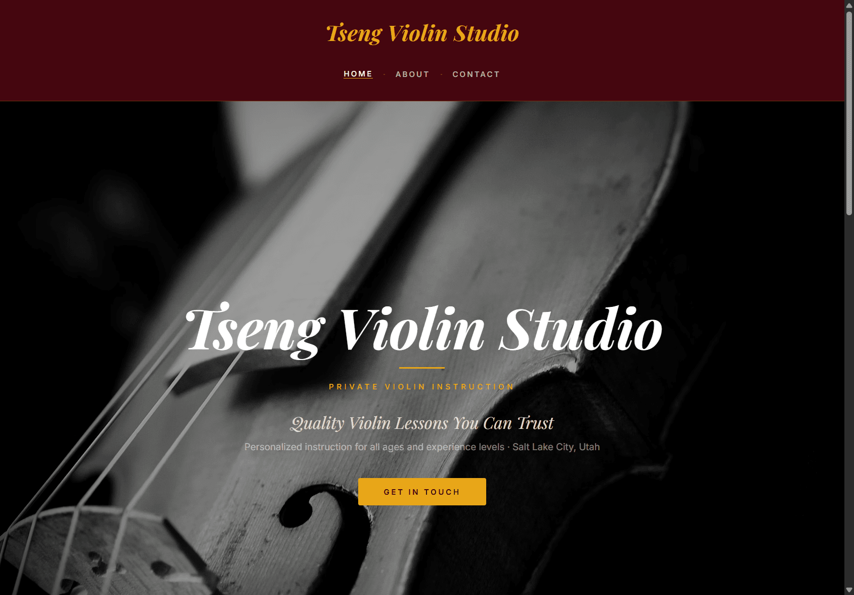 Tseng Violin Studio website built by PageForge